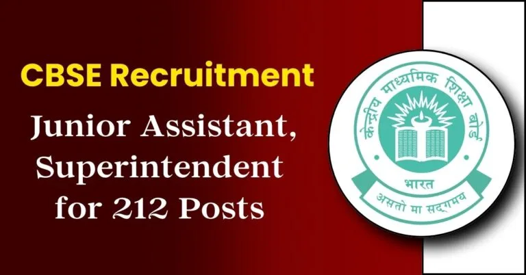 CBSE Junior Assistant Superintendent Recruitment 2025