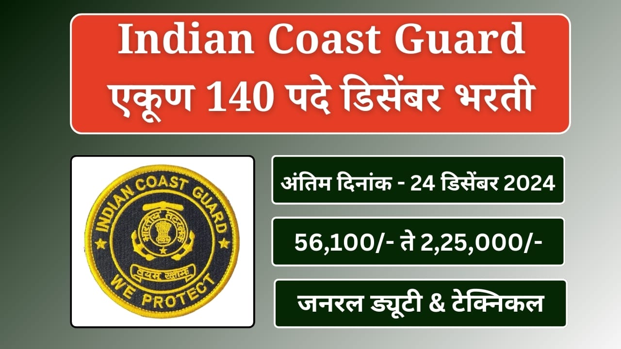 Indian Coast Guard Bharti December 2024