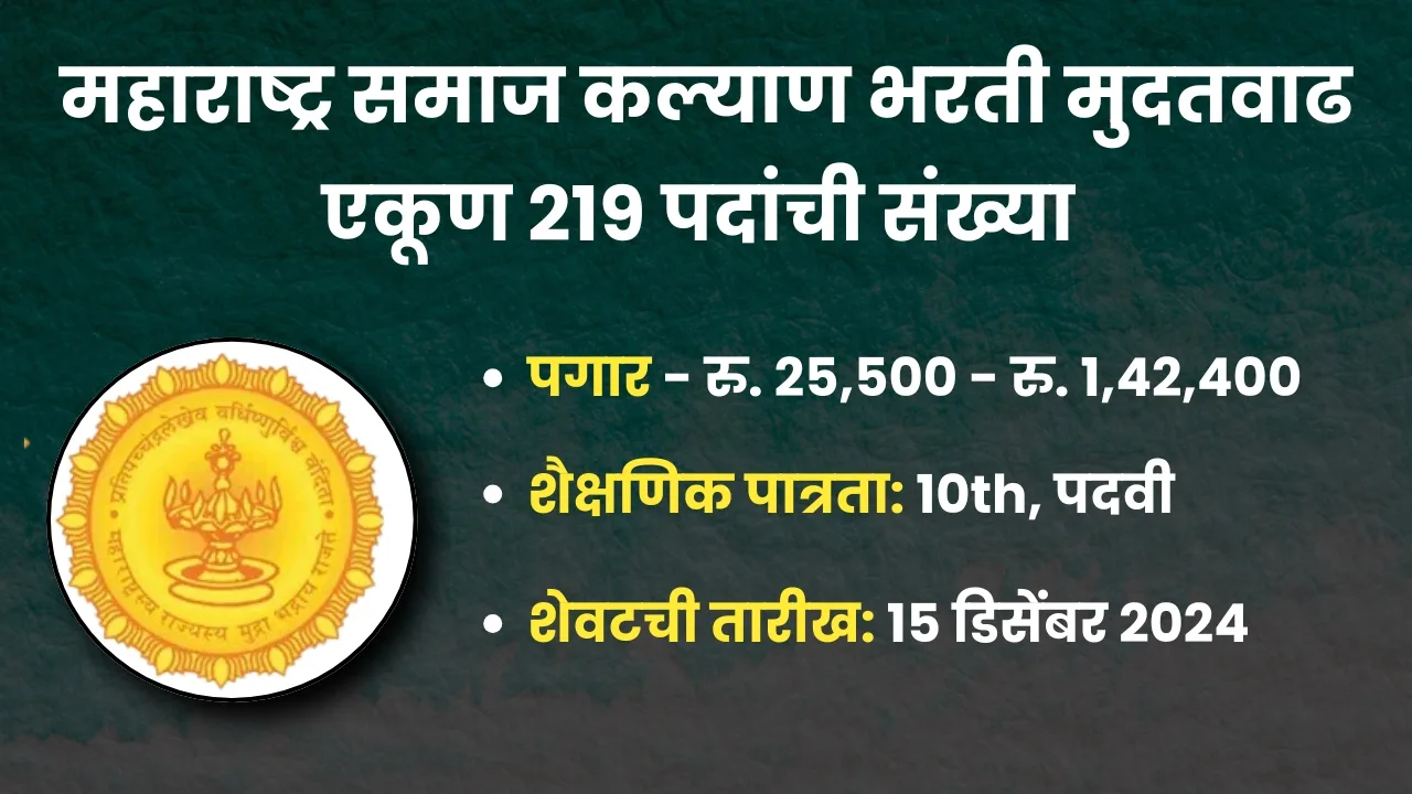 Maharashtra Samaj Kalyan Vibhag Bharti New Updates