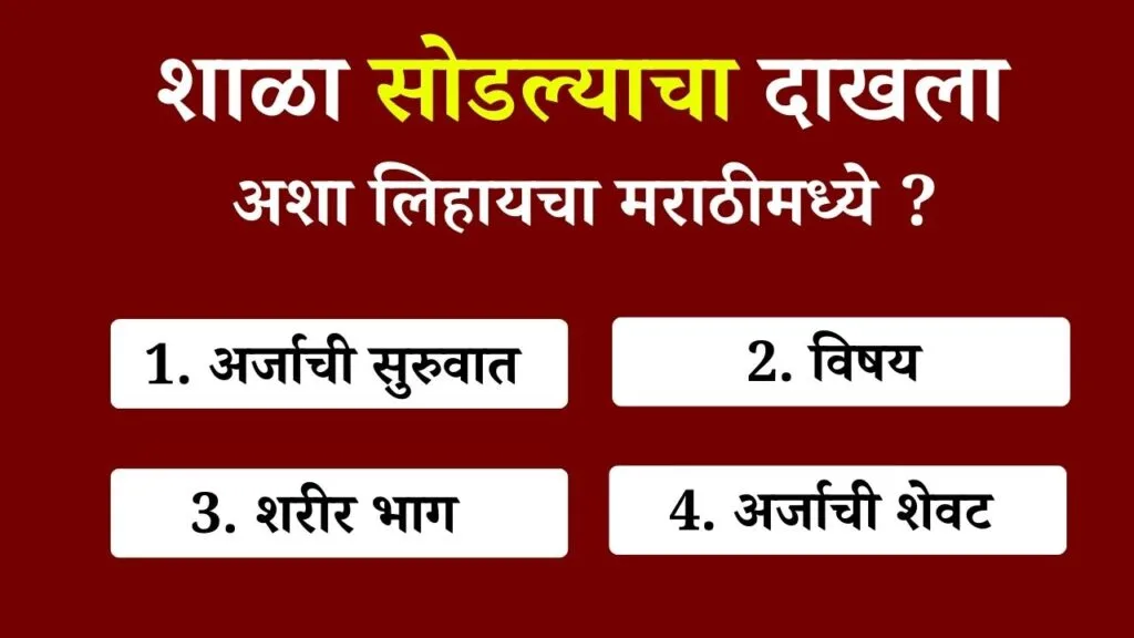 Shala Sodlyacha Dakhala Arj In Marathi | शाळा सोडल्याचा दाखला अर्ज मराठीमध्ये कसा लिहायचा? 3 Shala Sodlyacha Dakhala Arj