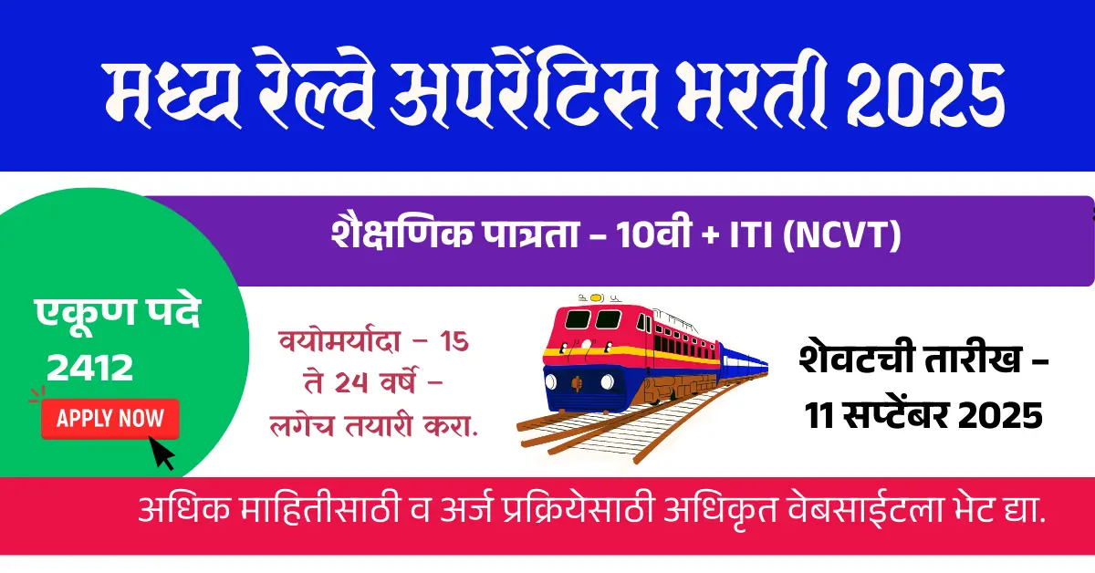 Central Railway Bharti 2025 | मध्य रेल्वे भरती 2025