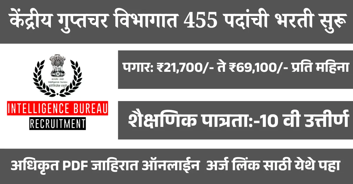 Intelligence Bureau Bharti 2025 | केंद्रीय गुप्तचर विभाग भरती