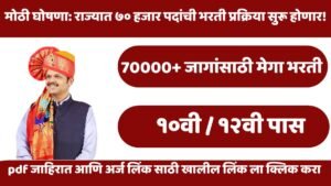 Maharashtra Mega Bharti 2026: राज्यात ७०,००० पदांची मेगा भरती सुरू! मुख्यमंत्र्यांची मोठी घोषणा